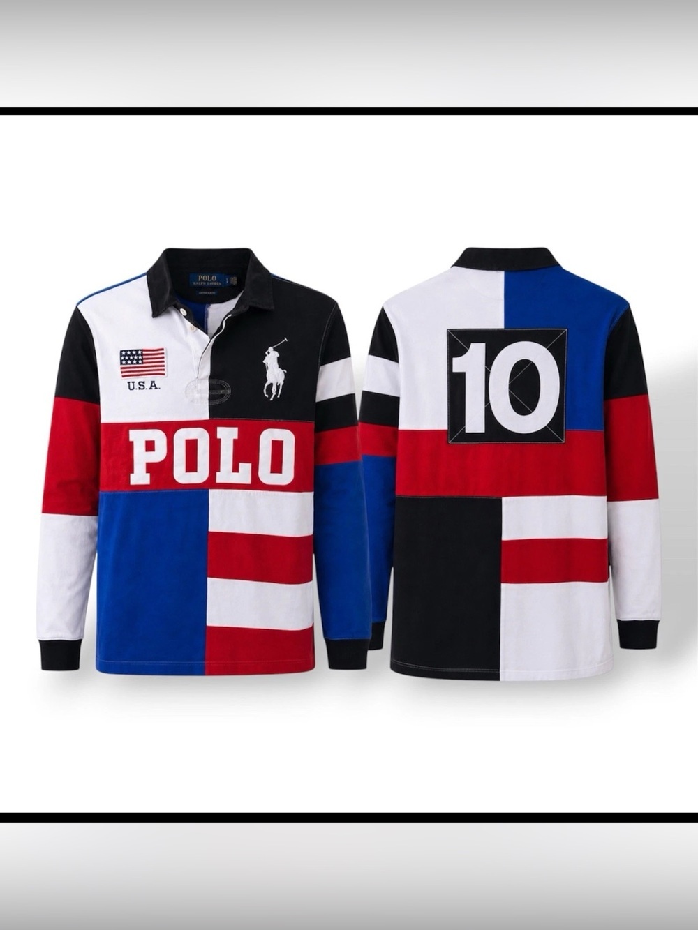 RARE ICON POLO RALPH LAUREN USA TEAM #10 RUGBY POLO SHIRT/JERSEY SIZE XXL MEN